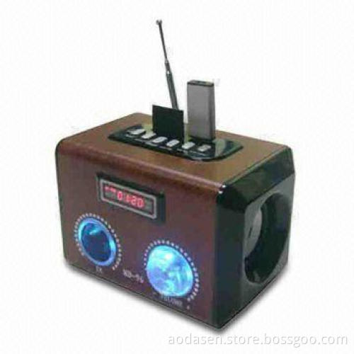 Multimedia Speaker with SD/MMC Cards and U-disk Slot, Supports FM Function